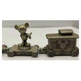 Vintage Disney Miniature Pewter Train Set