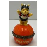 Vintage Disney Honey Bee Winnie The Pooh Boo! Hinged Trinket Box 3"