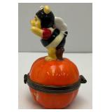 Vintage Disney Honey Bee Winnie The Pooh Boo! Hinged Trinket Box 3"