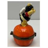 Vintage Disney Honey Bee Winnie The Pooh Boo! Hinged Trinket Box 3"