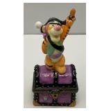 Very RARE Est. $90.00 - $200.00  Disney Winnie The Pooh (Tiger) The Pirate Hinged Trinket Box 4"