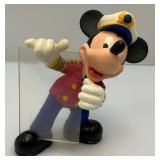 Vintage Collectible Disney Mickey Mouse Safari Explorer Porcelain 5" Figurine & Cruise Lines Mickey 4 1/2" Photo Holder (Leg Repaired) Unnoticeable With Picture In Place