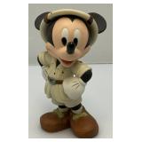 Vintage Collectible Disney Mickey Mouse Safari Explorer Porcelain 5" Figurine & Cruise Lines Mickey 4 1/2" Photo Holder (Leg Repaired) Unnoticeable With Picture In Place