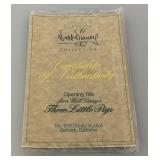 WDCC Walt Disney Classic Collection (The Three Little Pigs) Opening Title Scroll With COA In Original Box