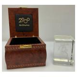 Est. $150.00 - $300.00 Limited Edition 1/4500 Walt Mickey Mouse Millenium Crystal Cube Disney World 2000 Laser Cut In Wooden Display Box With COA