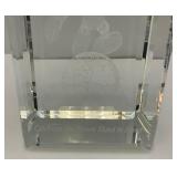 Est. $150.00 - $300.00 Limited Edition 1/4500 Walt Mickey Mouse Millenium Crystal Cube Disney World 2000 Laser Cut In Wooden Display Box With COA