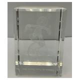 Est. $150.00 - $300.00 Limited Edition 1/4500 Walt Mickey Mouse Millenium Crystal Cube Disney World 2000 Laser Cut In Wooden Display Box With COA
