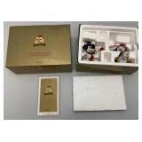 1999 Limited Edition 3637/5000 "A Christmas To Remember" Mickey & Minnie Porcelain Ornament By Patrick Simmons With COA In Original Box