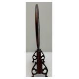 Vintage Chinese Panda Silk Embroidery With Carving Solid Wood 14" x 9 3/8"