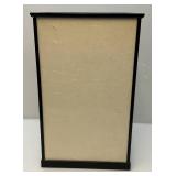 Vintage Oriental geisha Doll 17" With Glass And Wood Display Case (Has One Broken Glass Panel)