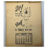 SUPER RARE Est. $80.00 - $150.00 Wartime 1945 17 TH Naval District Pin-Up Cartoon Calendar (SUPER COOL)