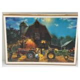 Two Unframed Hadley House Dave Barnhouse Prints Including Route 66 With Motorcycles  & The Rematch Including International And John Deere Tractor Pull (Factory Sealed)