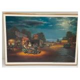 Two Unframed Hadley House Dave Barnhouse Prints Including Route 66 With Motorcycles  & The Rematch Including International And John Deere Tractor Pull (Factory Sealed)
