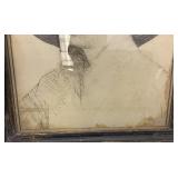 1910 Stamped Franz Hanfstaengl Lithograph By Hans Holbein The Younger Framed Behind Glass Some Staining On Edges Of Print 9 3/4" x 10"