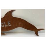 13" x 38" Heavy Metal Dolphin Sign With Angle Imprint