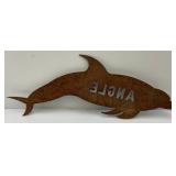 13" x 38" Heavy Metal Dolphin Sign With Angle Imprint