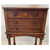 Small Three Drawer Chest Oak Table 23 3/4" L x 39 1/2" H x 15 3/4" W