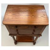 Small Three Drawer Chest Oak Table 23 3/4" L x 39 1/2" H x 15 3/4" W
