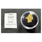 Gold Nugget Weighing 3.36 Grams from Leadville, Colorado