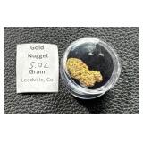Natural 5.02 Gram Gold Nugget from Leadville, Colorado