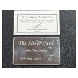 The Silver Card, 1 Troy Ounce of .999 Fine Silver, 2022