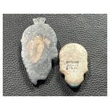 Two Skull-Shaped Silver Pieces