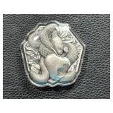 Silver Piece with Snake and Apple Design