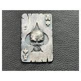 Silver Ace of Spades Card 1.7 oz