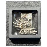 4.5 Troy Ounce .999 Silver Figurine Bar with Skeleton Design