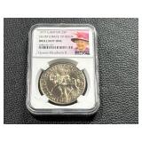 1977 Gibraltar 25 Pence Silver Jubilee Design Coin, NGC Graded Brilliant UNC