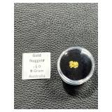 0.60 Gram Australian Gold Nugget in Display Case
