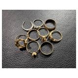 9 Assorted Gold Rings/Bands