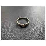 Three Rings Featuring a Class Ring, Band, and Gold-Tone Diamond-Style Ring