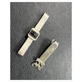 Sterling Silver Tie Claps from Mexico with Black Onyx Detail