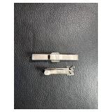 Sterling Silver Tie Claps from Mexico with Black Onyx Detail