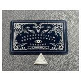 Navarro Rings Ouija-Inspired Metal Card With 2 Gram Silver Triangle Token
