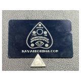 Navarro Rings Ouija-Inspired Metal Card With 2 Gram Silver Triangle Token