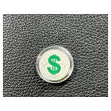 5 Gram .999 Silver Coin With Dollar Sign and Duck Character Motif