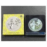 2020 Germania Mint Camouflage 1 oz Silver 5 Mark Coin, BU