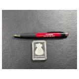 1 Troy Ounce .999 Silver Bar Featuring Duck and Dollar Bag Design