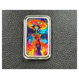 1oz .999 Silver Bar in Protective Case with Colorful Artwork