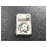 2019 Chinese Silver Panda 10 Yuan Coin in NGC Holder