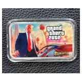 1oz .999 Silver Bar TRUMP Grand Theft Auto