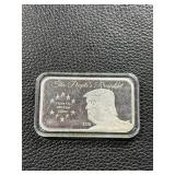 1 Troy Oz .999 Fine Silver Bar Featuring "The People