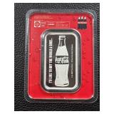 Coca-Cola 1 oz .999 Fine Silver Bar in Original Packaging