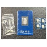 12g PAMP Suisse Silver Bars and Nuggets