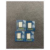 12g PAMP Suisse Silver Bars and Nuggets