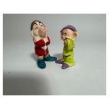 Vintage Disney Two of the Seven Dwarfs Pottery Figures