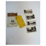 Vintage Small U.S. Mail Bag Containing Four Photos