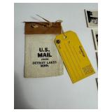 Vintage Small U.S. Mail Bag Containing Four Photos